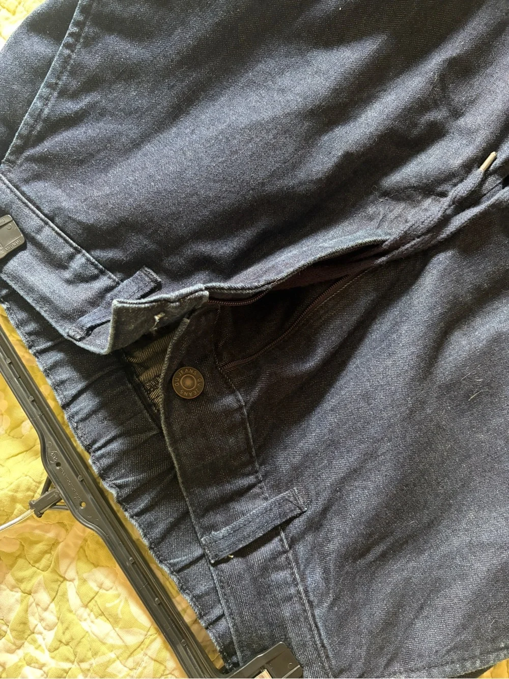 Men's Navy Straight-Leg Casual Pants